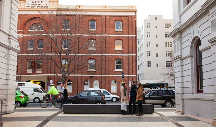 The Hobart Waterfront upgrade project in Morrison Street.