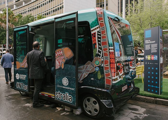 Driverless cars, Tesla and share bicycles on show at the Future Street. Photo: WE-EF.