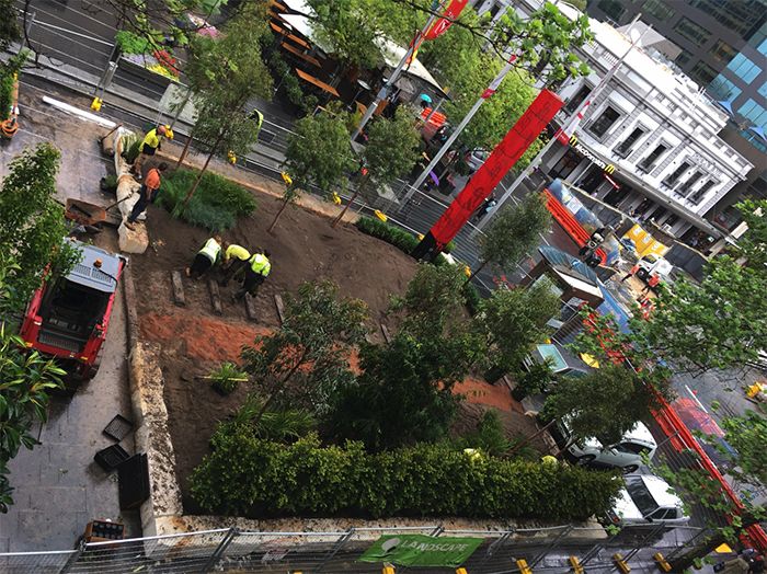 Future Street construction in progress. Photo: Place Design Group.