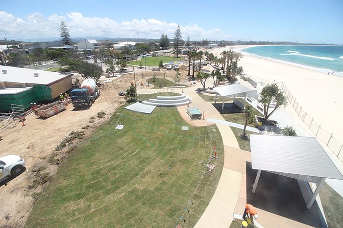 Part of the new Kingscliff Foreshore under construction.