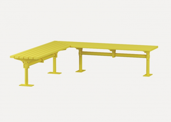 Mall Curved Slim Bench Street Furniture Australia