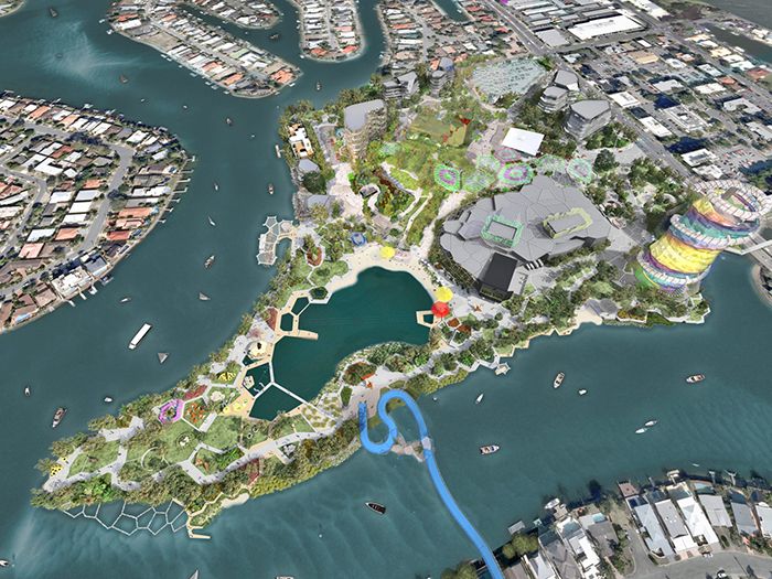 Aerial masterplan for the finished HOTA.