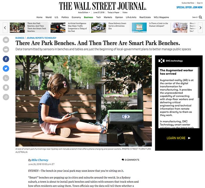 Wall Street Journal, Street Furniture Australia article-sc