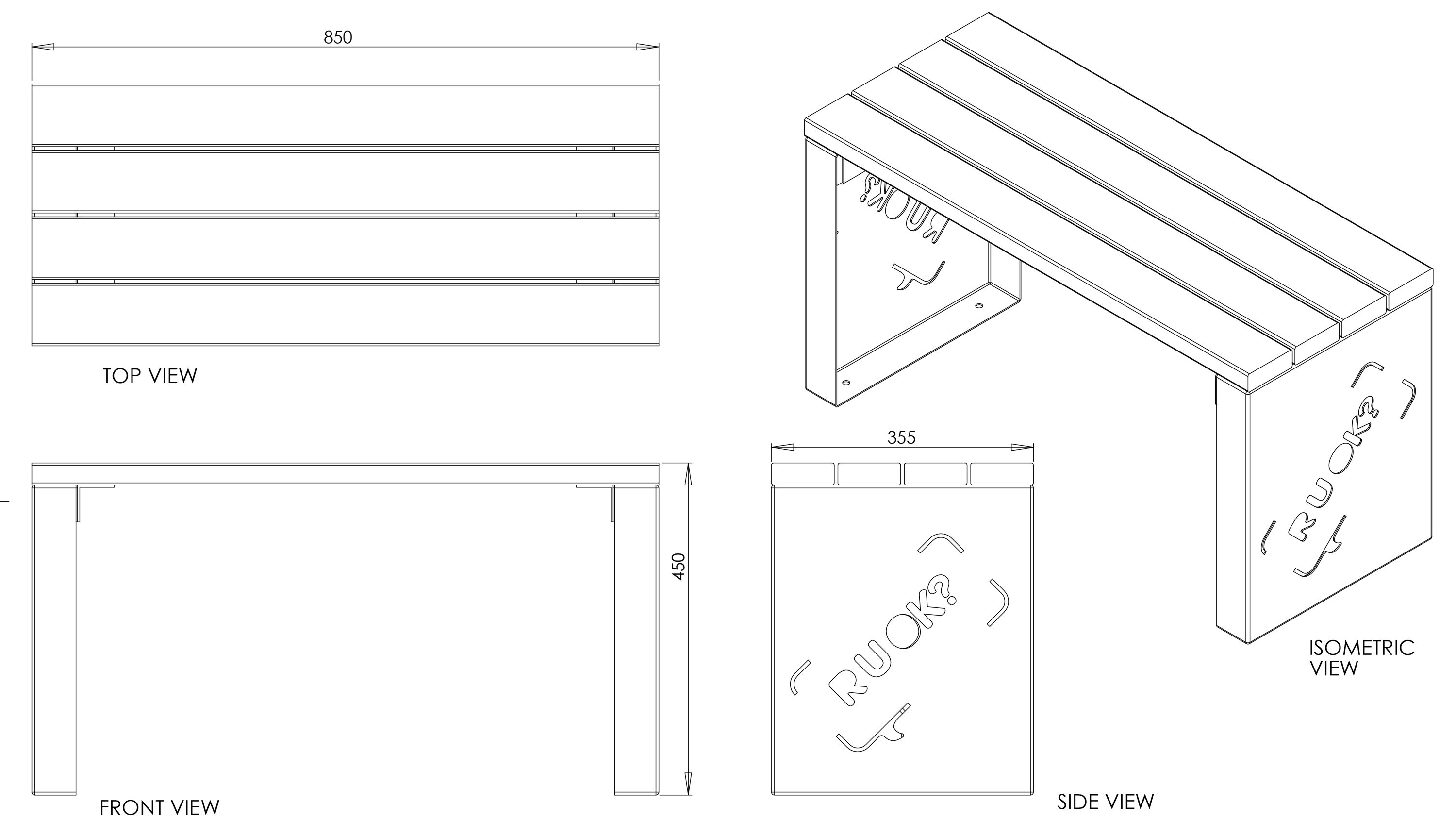R-U-OK Bench drawings