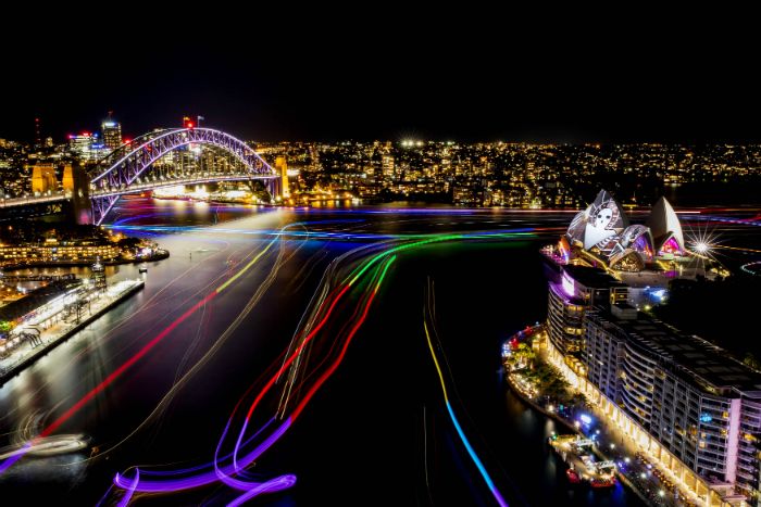 Harbour lights, 2016. Credit: Destination NSW