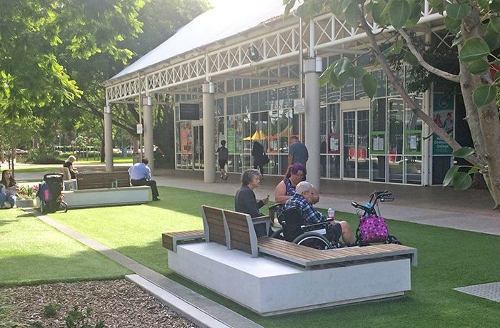 Seating creates places where people can see and be seen. Photo: Karin Schicht, Penrith City Council.