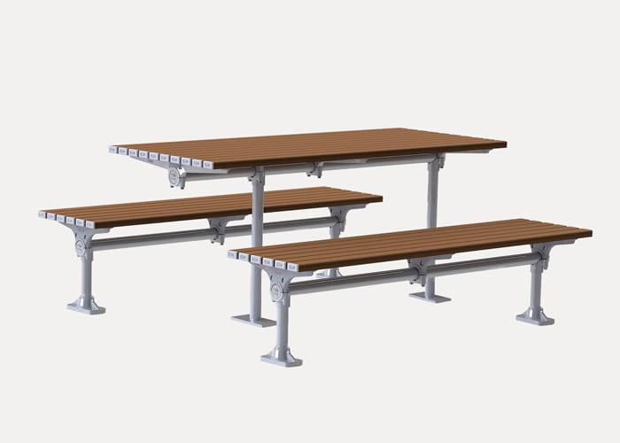 Mall DDA Setting with Mall DDA Table CMM605-DDA and Slim Bench CMM805-DDA.