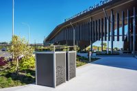 Frame Bin Enclosures (WBE-nF240-PAN) with custom panels in Monument and Palladium Silver frame.