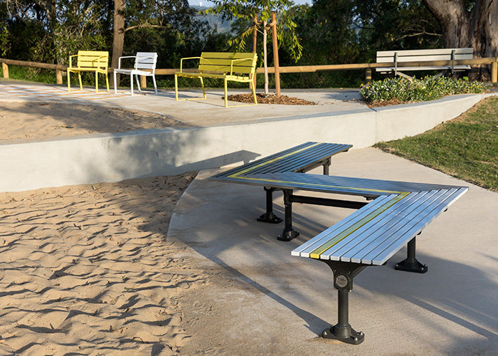 Classic Galleria Mitred Slim Bench and Forum Seats (1-seater and 3-seater).