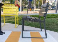 Forum Seats (1-seater), in Woodland Grey and Brilliant Yellow.