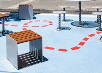 Linea Cube (LIC6) with aluminium Bush Cherry battens, Palladium Silver frame.