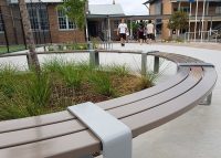 Tailored circular benches for the upgraded Homebush West campus.