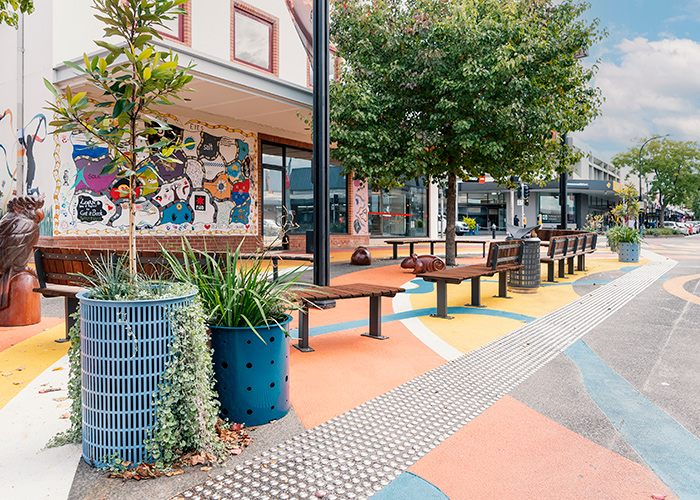 Tailored Frame Planters (PT3) with Slot and Starburst perforations in Wedgewood and custom Nowra Teal.