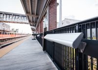 Aero Leaning Rail (AR1, 1500mm) wall-fixed, anodised aluminium body, Palladium Silver frame.
