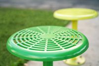Cafe Stools (S1) in Viper Green and Lycra Strip Green.