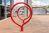 Spiral Hoop (BST04) in Lobster Red.