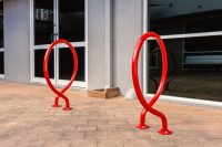Spiral Hoop (BST04) in Lobster Red.