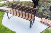 Linea Seat (LIS10, 1500mm) with eco-certified hardwood battens, Ironstone frame.