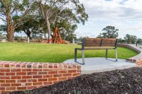 Linea Seat (LIS10, 1500mm) with eco-certified hardwood battens, Ironstone frame.