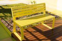Linea Seat (LIS10) two-seater, in Brilliant Yellow.