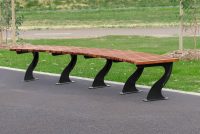 Arc Seat (ARC-S) with eco-certified hardwood battens, Night Sky frame.