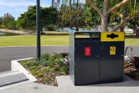 Escola Bin Enclosures, 240L, provide amenity for 3000 square metres of parkland at HOTA.