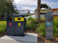 Escola Bin Enclosures, 240L, provide amenity for 3000 square metres of parkland at HOTA.