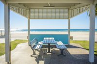 Park Table with Park Seat and Bench, anodised aluminium battens and Night Sky frames.