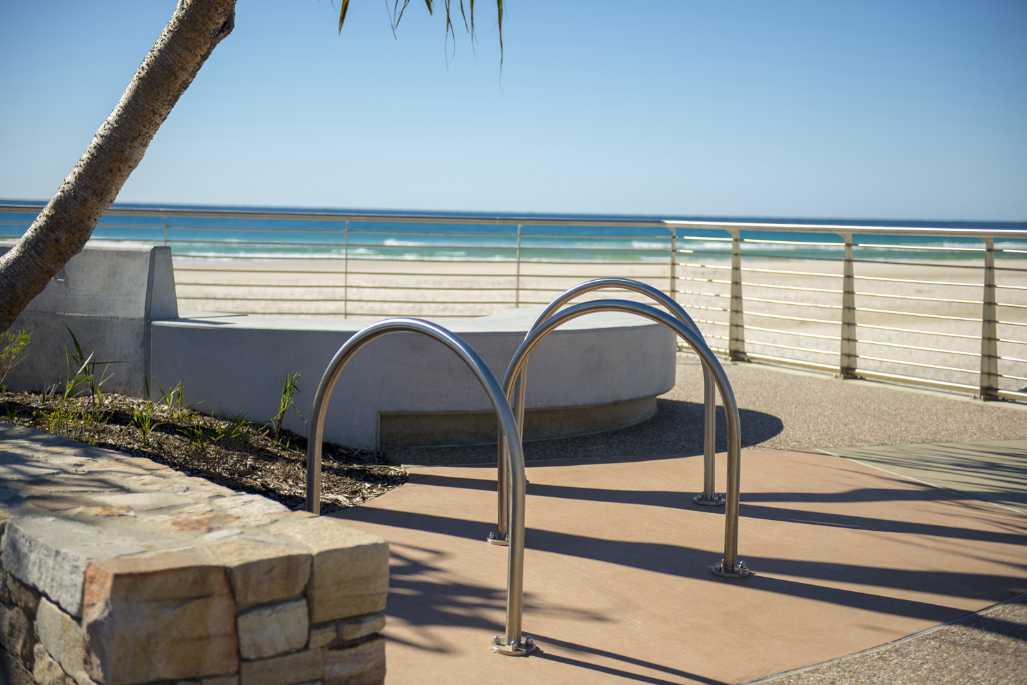 Semi Hoop bicycle parking at Kingscliff Foreshore.