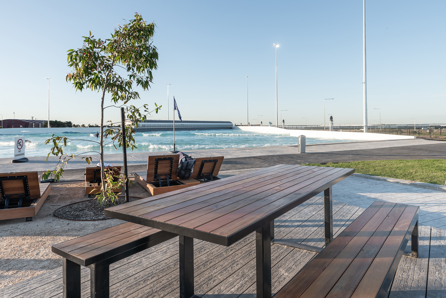 Custom table setting for URBNSURF Melbourne.