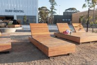 Custom double and single sun loungers for URBNSURF Melbourne.