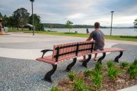 Arc Seat with tailored Modwood battens, frames in Night Sky.