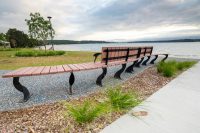 Arc Seats with tailored Modwood battens, frames in Night Sky.